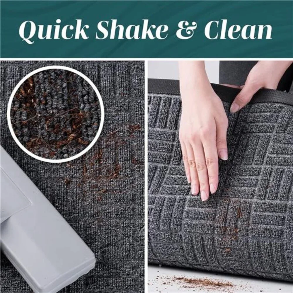 Front Door Mats, 2 Pc Set, 29.5 x 17, All Weather Entry and Back Yard, Indoor